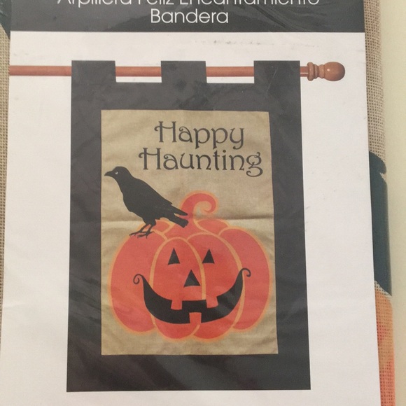 Happy Haunting ๐ Burlap Flag - Picture 2 of 5